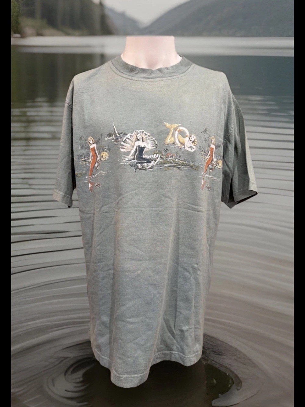 World Wide Sportsman Men's L Pretty Mermaids Florida Fishing Shirt Short Sleeve